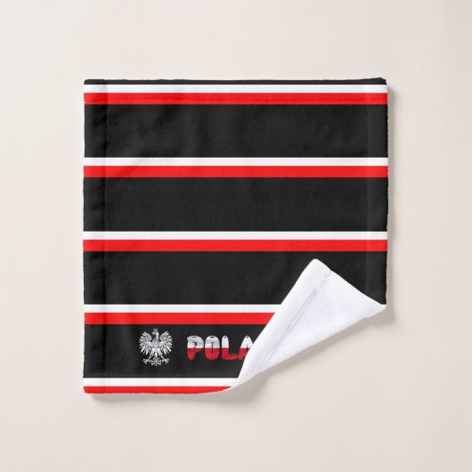 Poolse vlag bad handdoek (Wasdoekje)