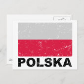 Poolse  vlag briefkaart (Voorkant / Achterkant)