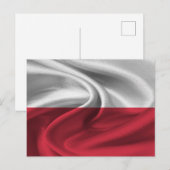 Poolse vlag briefkaart (Voorkant / Achterkant)