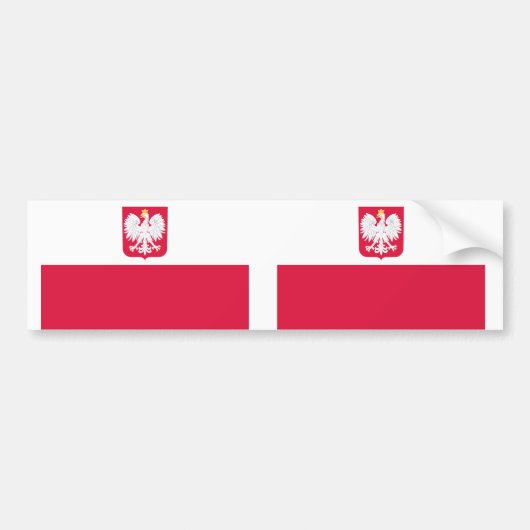 Poolse vlag bumpersticker (Voorkant)