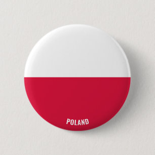 Poolse vlag charmerende patriottische vlag ronde button 5,7 cm
