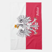 Poolse vlag & Eagle, Poolse mode/sport Theedoek (Verticaal)