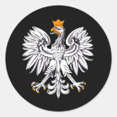 Poolse vlag & Eagle, Poolse mode sticker/sport Ronde Sticker (Voorkant)
