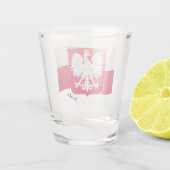 Poolse vlag en Poolse wapenschild/partij Shot Glas (Achterkant)