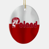 Poolse vlag Football Keramisch Ornament (Rechts)