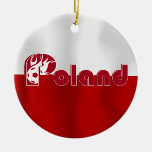 Poolse vlag Football Keramisch Ornament