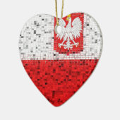 Poolse vlag glitter-versiering keramisch ornament (Links)