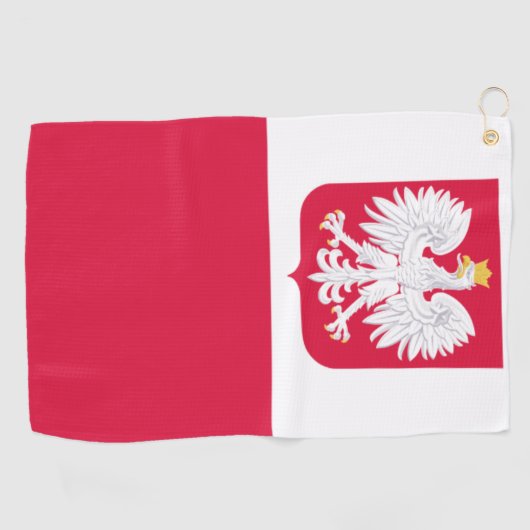 Poolse vlag golfhanddoek (Horizontaal)