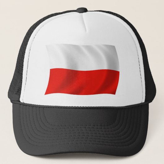 Poolse Vlag Hoed Trucker Pet (Voorkant)
