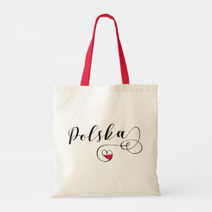 Poolse vlag in Heart, Polen Polska  Tote Bag