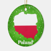 Poolse vlag - kerstkaart keramisch ornament (Links)