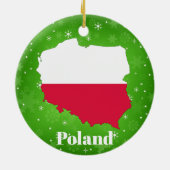 Poolse vlag - kerstkaart keramisch ornament (Achterkant)