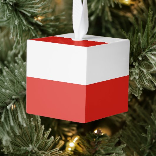 Poolse vlag kubus ornament (Boom)