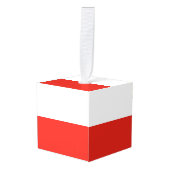 Poolse vlag kubus ornament (Voorkant hoekig)