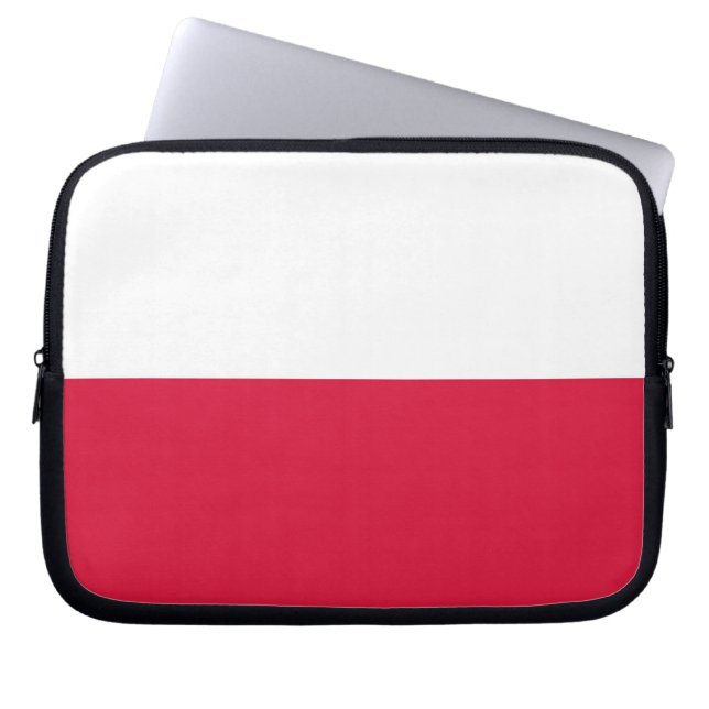 Poolse vlag laptop sleeve (Voorkant)