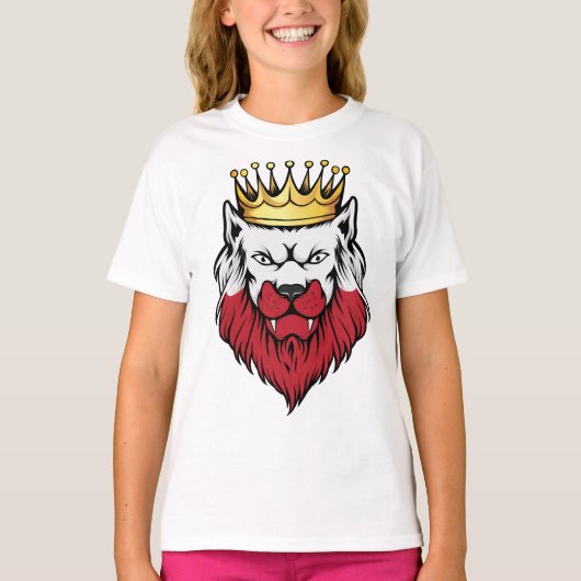 Poolse vlag Lion King T-shirt (Voorkant)