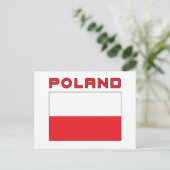 Poolse vlag met Polen Briefkaart (Staand voorkant)