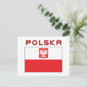 Poolse vlag met Polska Briefkaart (Staand voorkant)