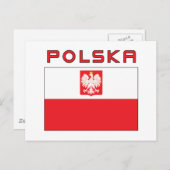 Poolse vlag met Polska Briefkaart (Voorkant / Achterkant)