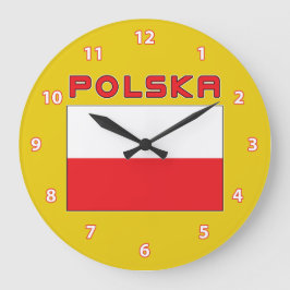 Poolse vlag met wandklok in Polska Grote Klok