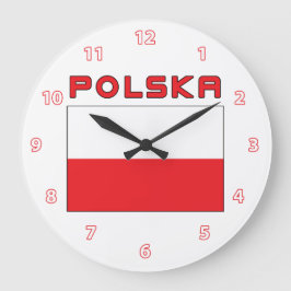 Poolse vlag met wandklok in Polska Grote Klok
