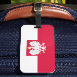 Poolse vlag (met wapen) bagagelabel