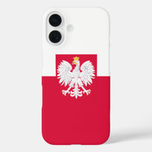 Poolse vlag (met wapen) iPhone 16 hoesje