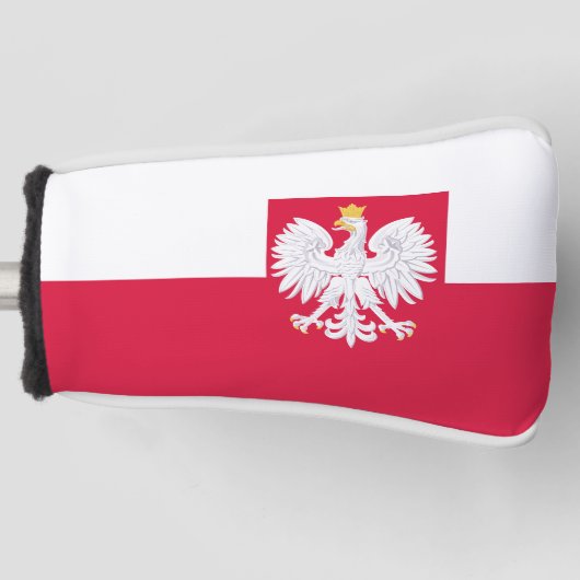 Poolse vlag (met wapen) golfheadcover (Voorkant)