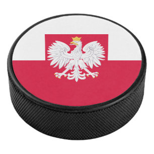 Poolse vlag (met wapen) hockey puck