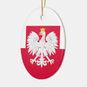 Poolse vlag (met wapen) keramisch ornament (Links)