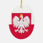 Poolse vlag (met wapen) keramisch ornament (Voorkant)