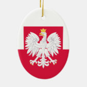 Poolse vlag (met wapen) keramisch ornament (Achterkant)