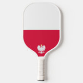 Poolse vlag (met wapen) pickleball paddle (Achterkant)