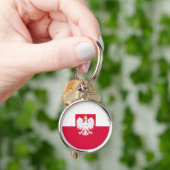 Poolse vlag (met wapen) sleutelhanger (Hand)