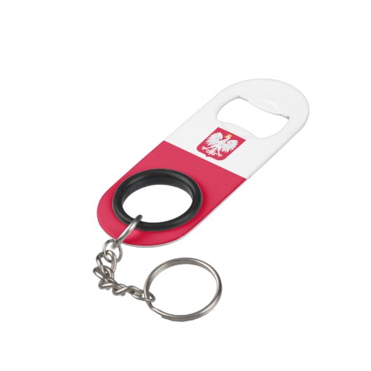 Poolse vlag mini flessenopener (Achterkant Gekanteld)