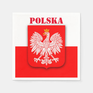 Poolse vlag Patriotisch Football Soccer Polska Servet