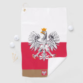 Poolse vlag & Polen, monocgrammed Golfhanddoek (Insitu)