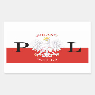 Poolse vlag Polska White Eagle Rechthoekige Sticker