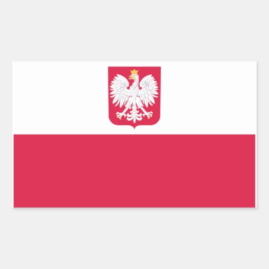 Poolse vlag rechthoekige sticker (Voorkant)