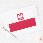 Poolse vlag rechthoekige sticker (Envelop)