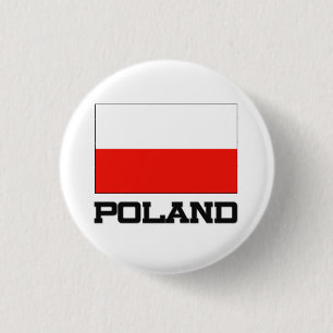 Poolse vlag ronde button 3,2 cm