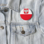 Poolse vlag ronde button 5,7 cm (In situ)