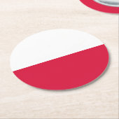 Poolse vlag ronde kartonnen onderzetter (Gebogen)