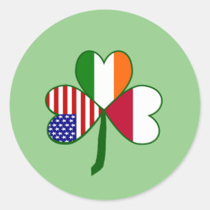 Poolse vlag Shamrock Ronde Sticker