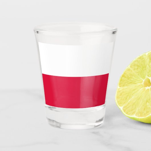 Poolse vlag shot glas (Voorkant)