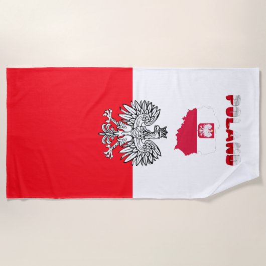 Poolse vlag strandlaken (Voorkant)