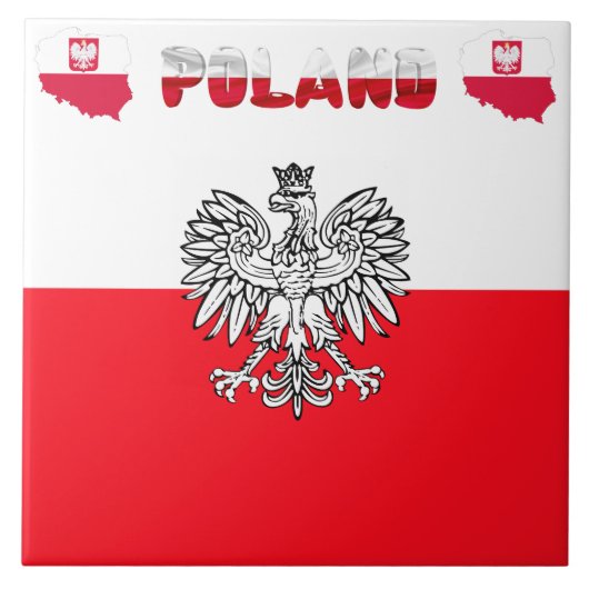 Poolse vlag tegeltje (Voorkant)