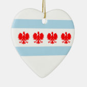 Poolse vlag van Chicago Keramisch Ornament (Rechts)