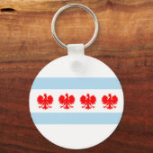 Poolse vlag van Chicago Sleutelhanger (Voorkant)