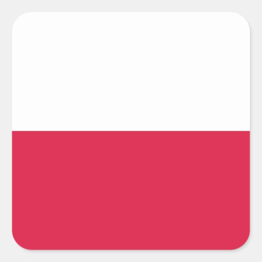 Poolse vlag vierkante sticker (Voorkant)